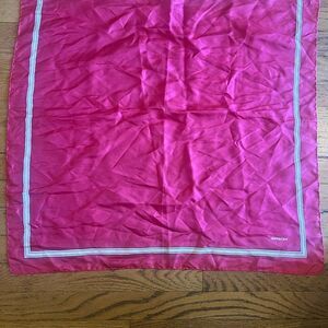 Givenchy Fuchsia Silk Scarf with White Trim